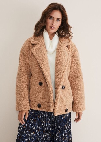 Phase Eight Kelsey Teddy Coats Brown Canada | LPCZOD-926